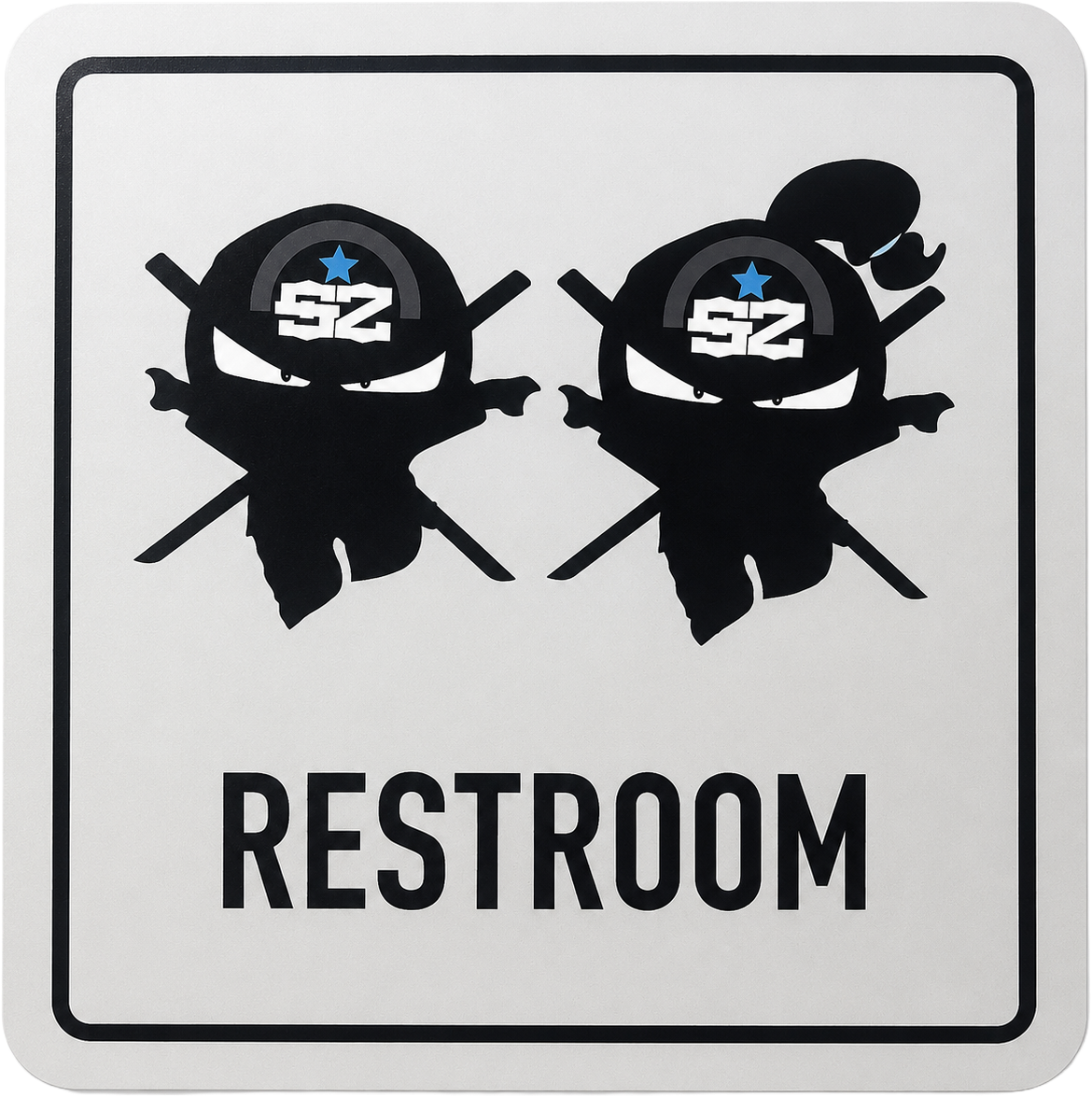 Skillz Ninja Restroom Sign