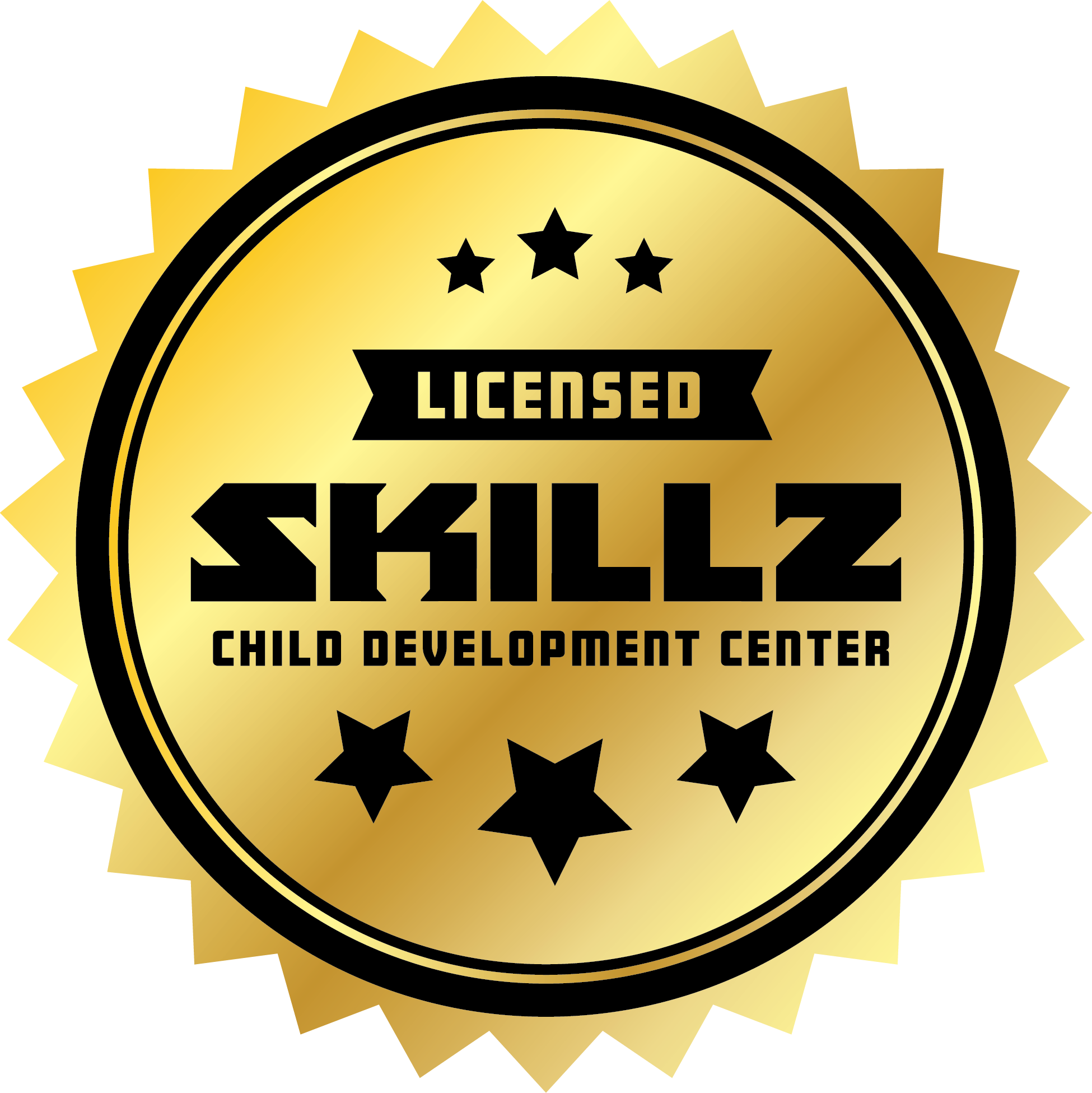 Skillz Gold Licensed Child Development Center Emblem